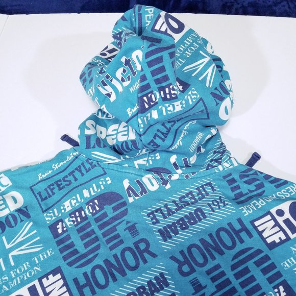 361˚ USA Blue Turquoise All-over Print Hoodie - Picture 9 of 12